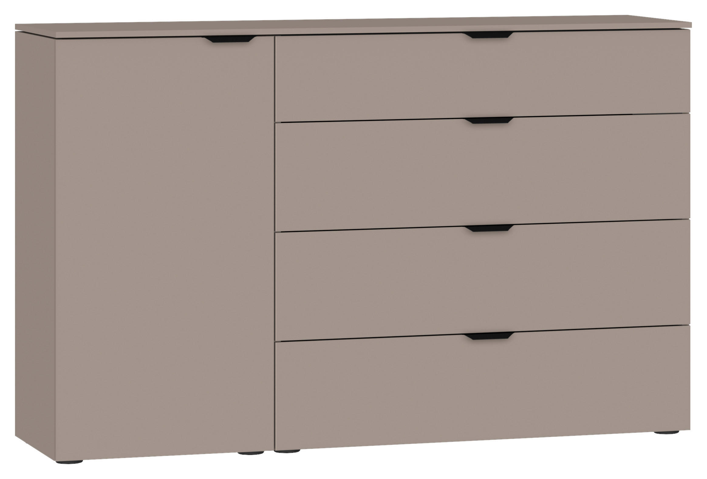 SIDEBOARD  135/87/43 cm 4 Schublade(n)  - Hellbraun/Schwarz, Design, Holzwerkstoff/Kunststoff (135/87/43cm) - Jutzler