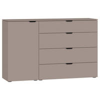 SIDEBOARD  135/87/43 cm 4 Schublade(n)  - Hellbraun/Schwarz, Design, Holzwerkstoff/Kunststoff (135/87/43cm) - Jutzler