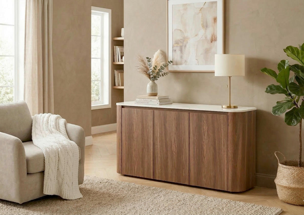 SIDEBOARD  150/74,1/39 cm  - Walnussfarben/Schwarz, KONVENTIONELL, Holzwerkstoff/Kunststoff (150/74,1/39cm) - MID.YOU