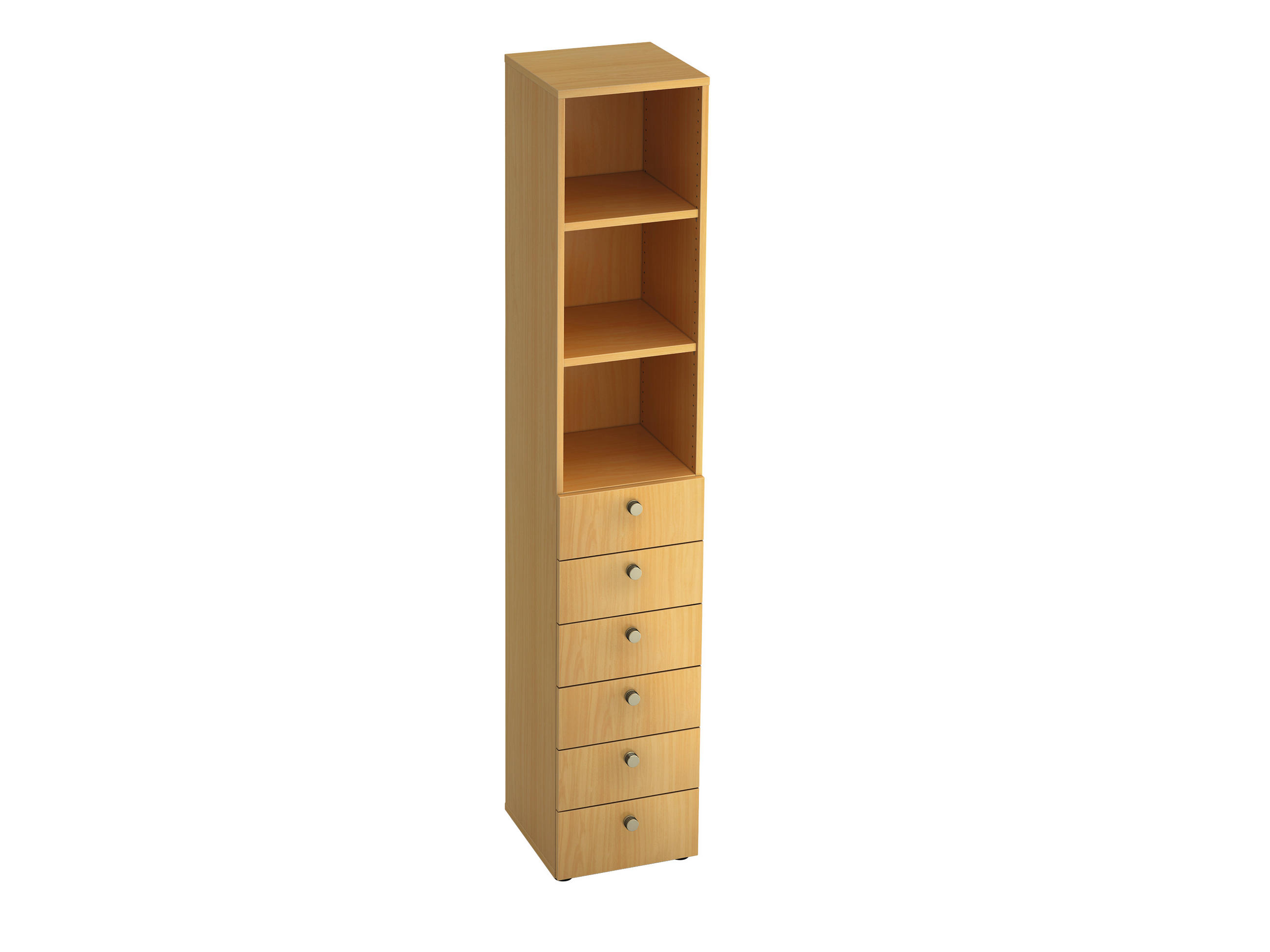 REGAL Buchefarben  - Buchefarben/Alufarben, KONVENTIONELL, Holzwerkstoff/Metall (40/215,6/42cm) - Venda