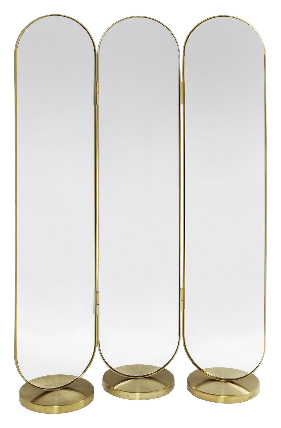 SPIEGEL-PARAVENT Metall, Glas Goldfarben  - Goldfarben, Trend, Glas/Metall (106/166/31cm) - Kare-Design