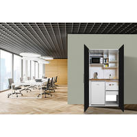 SCHRANKKÜCHE  104/193/67 cm  in Schwarz  - Edelstahlfarben/Schwarz, MODERN, Holzwerkstoff/Metall (104/193/67cm) - Respekta
