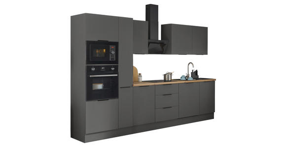 KÜCHENBLOCK in Graphitfarben - Schwarz/Graphitfarben, Basics, Holzwerkstoff/Metall (310/211/60cm) - Xora