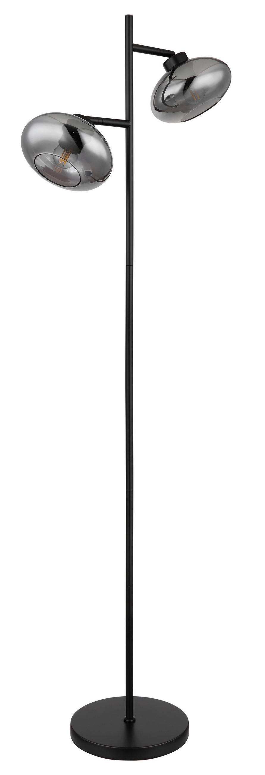 STEHLEUCHTE 48/25/150 cm    - Schwarz/Grau, Design, Glas/Metall (48/25/150cm) - Globo
