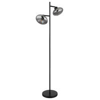 STEHLEUCHTE - Schwarz/Grau, Design, Glas/Metall (48/25/150cm) - Globo