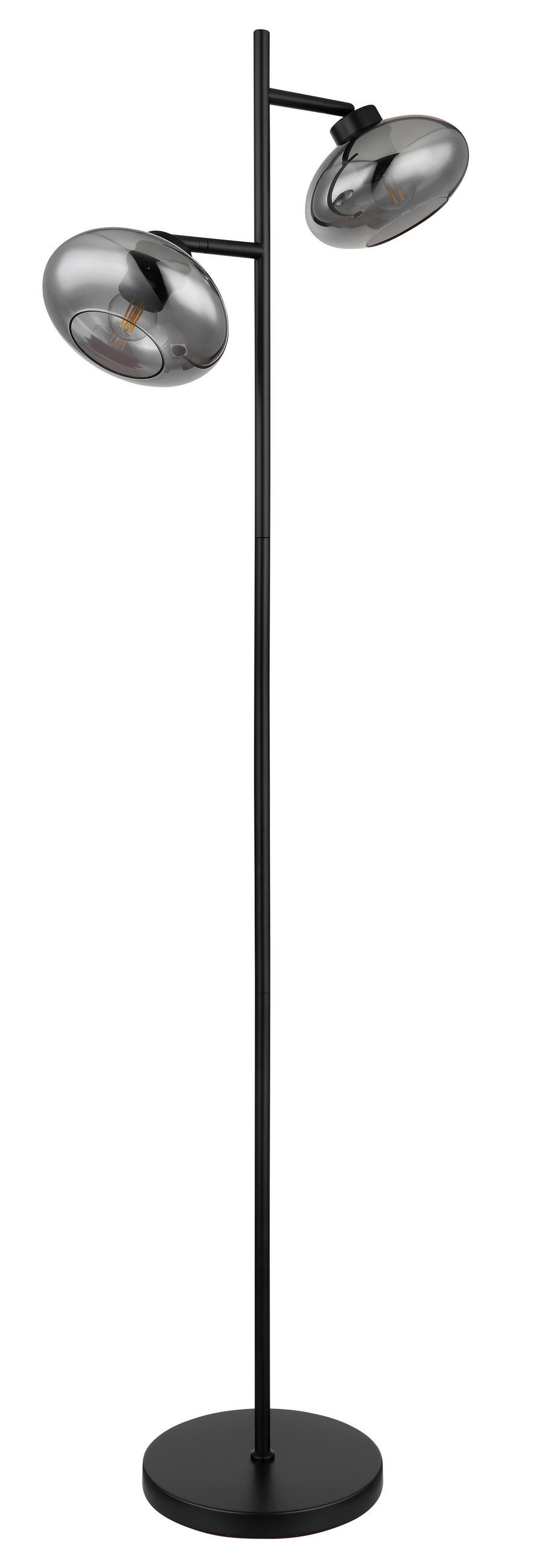 STEHLEUCHTE - Schwarz/Grau, Design, Glas/Metall (48/25/150cm) - Globo
