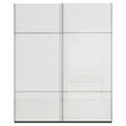 SCHWEBETÜRENSCHRANK  in Schwarz, Weiß  - Chromfarben/Schwarz, KONVENTIONELL, Glas/Holzwerkstoff (181/223/67cm) - Novel