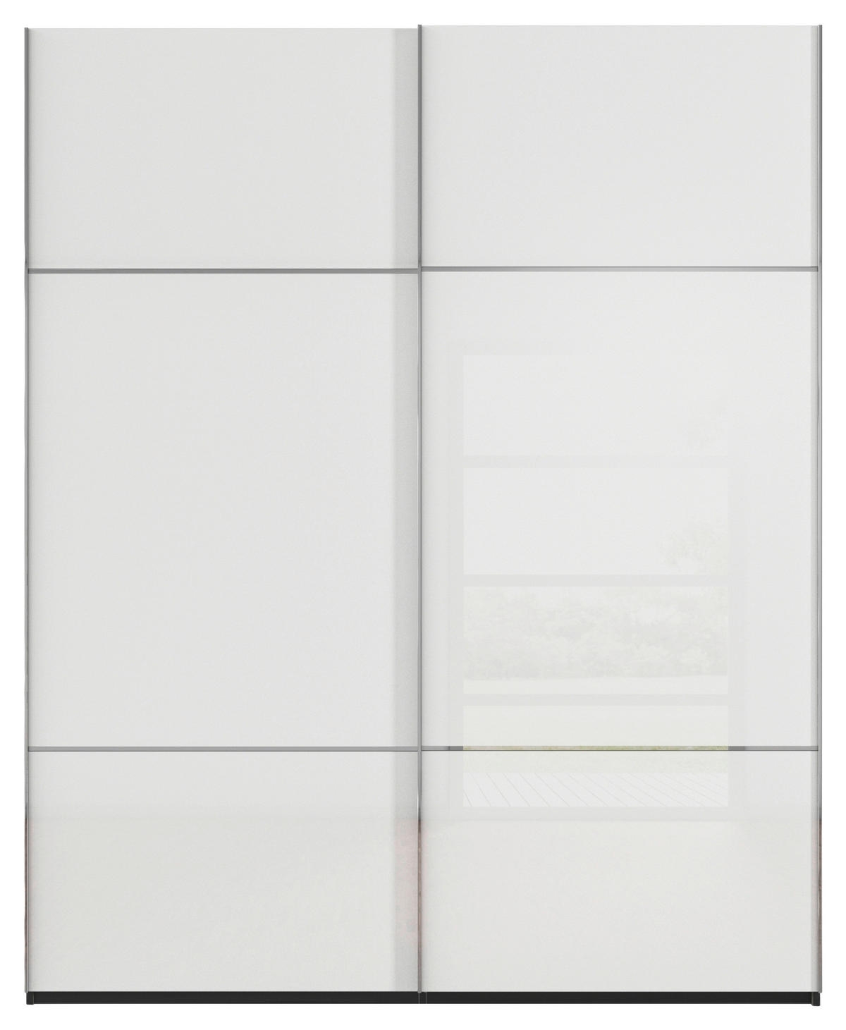 SCHWEBETÜRENSCHRANK  in Schwarz, Weiß  - Chromfarben/Schwarz, KONVENTIONELL, Glas/Holzwerkstoff (201/223/67cm) - Novel