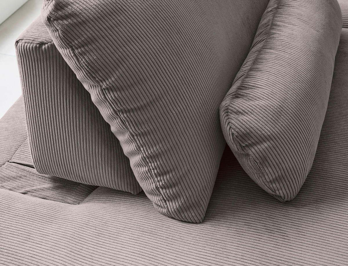 ECKSOFA Niels Andersson Taupe Feincord  - Taupe/Schwarz, Design, Kunststoff/Textil (242/316cm) - Niels Andersson