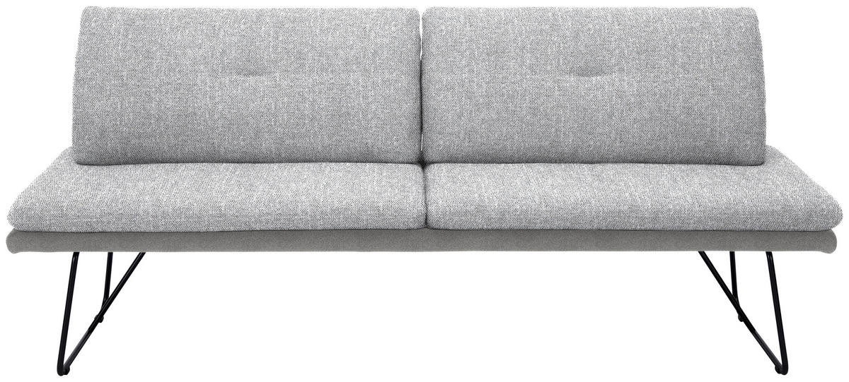SITZBANK in Metall, Textil Grau  - Schwarz/Grau, Design, Textil/Metall (208/91/72cm) - Dieter Knoll