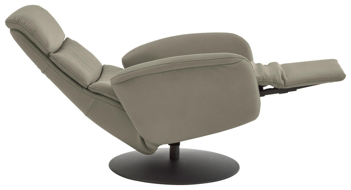RELAXSESSEL in Leder Grau  - Schwarz/Grau, Design, Leder/Metall (76/108/86cm) - Dieter Knoll