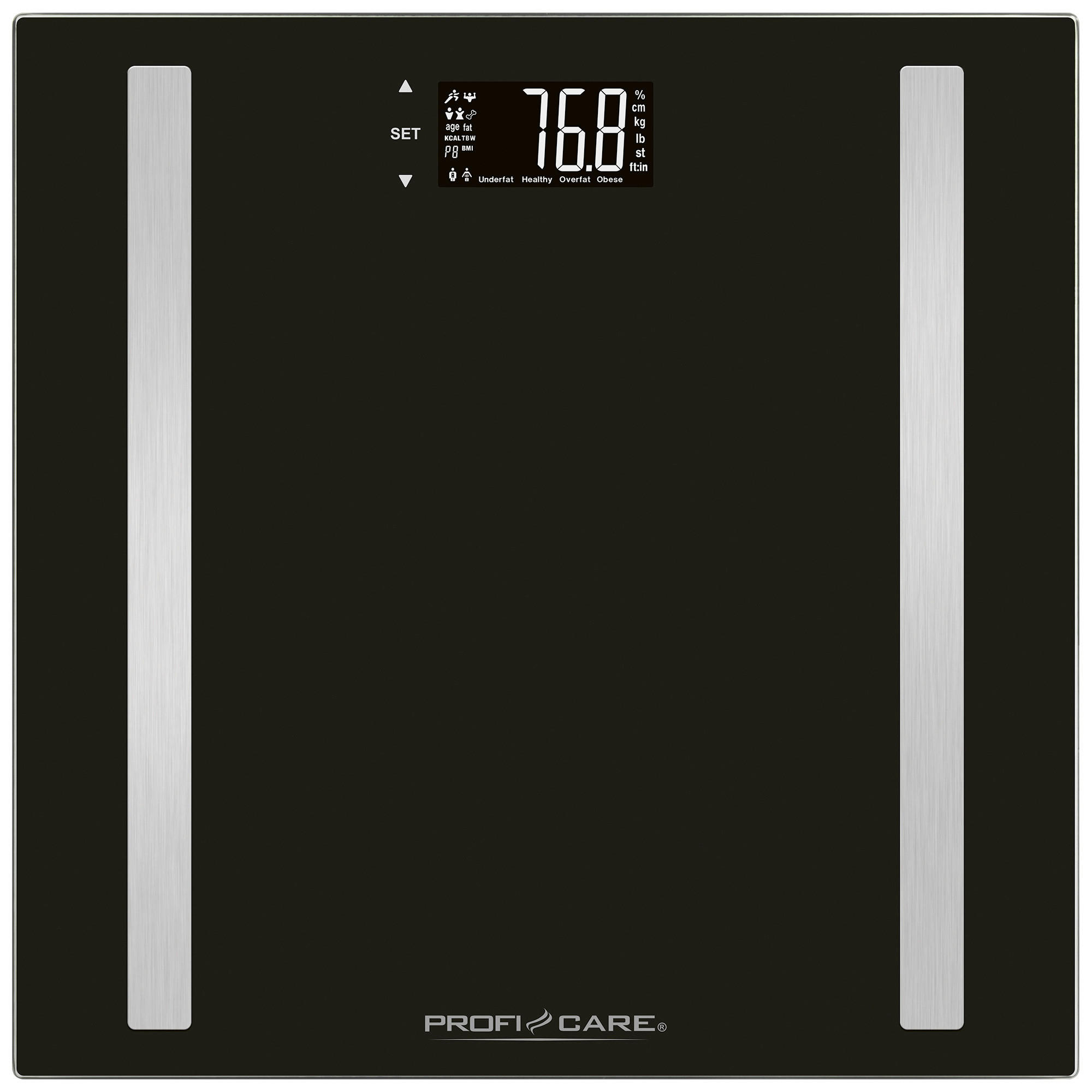 PERSONENWAAGE  - Schwarz, Trend, Glas/Kunststoff (30,0/2,50cm) - Bomann