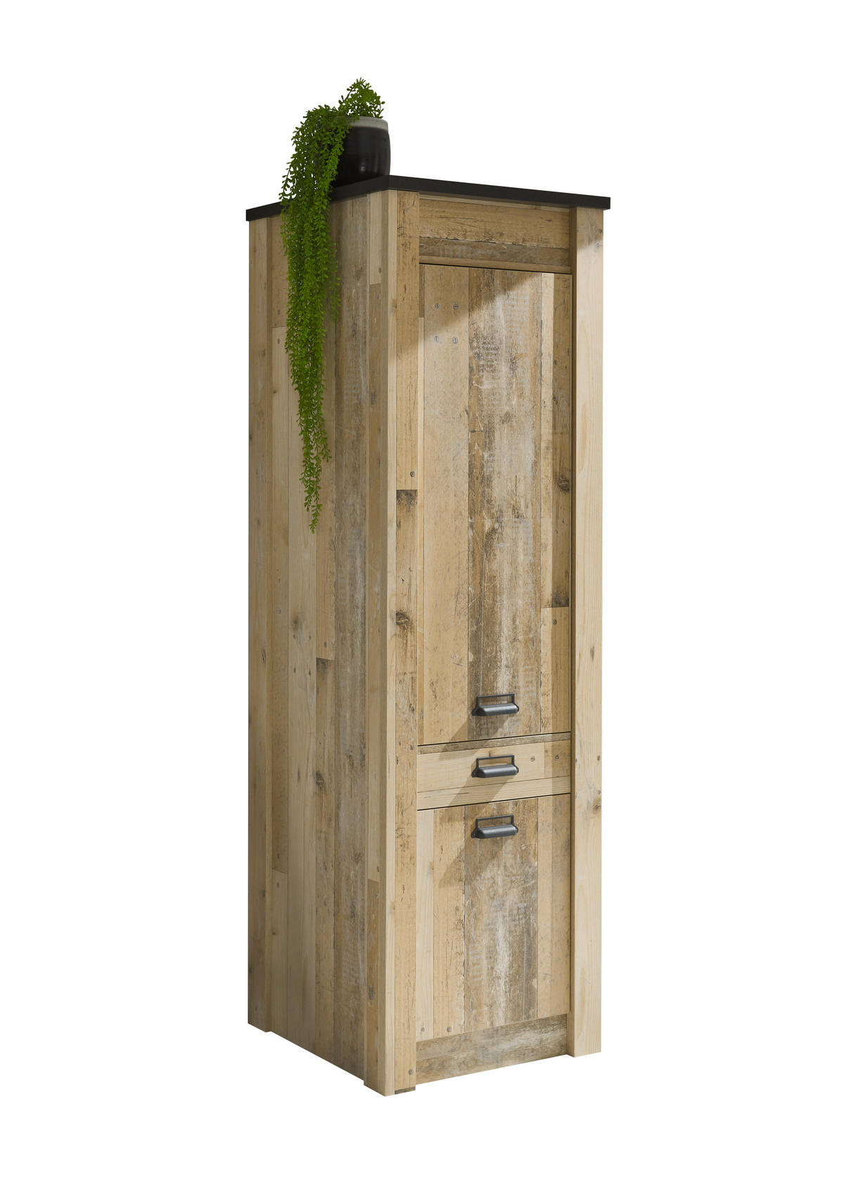 APOTHEKERSCHRANK 62/201/64 cm  in Anthrazit, Naturfarben  - Anthrazit/Schwarz, Trend, Holzwerkstoff/Metall (62/201/64cm) - MID.YOU