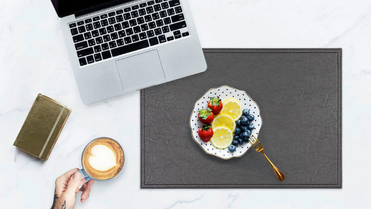 PODMETAČI ZA STOL crna , plastika, prirodni materijali  Troja  - crna, Basics, plastika/prirodni materijali (33/45cm) - ZICZAC