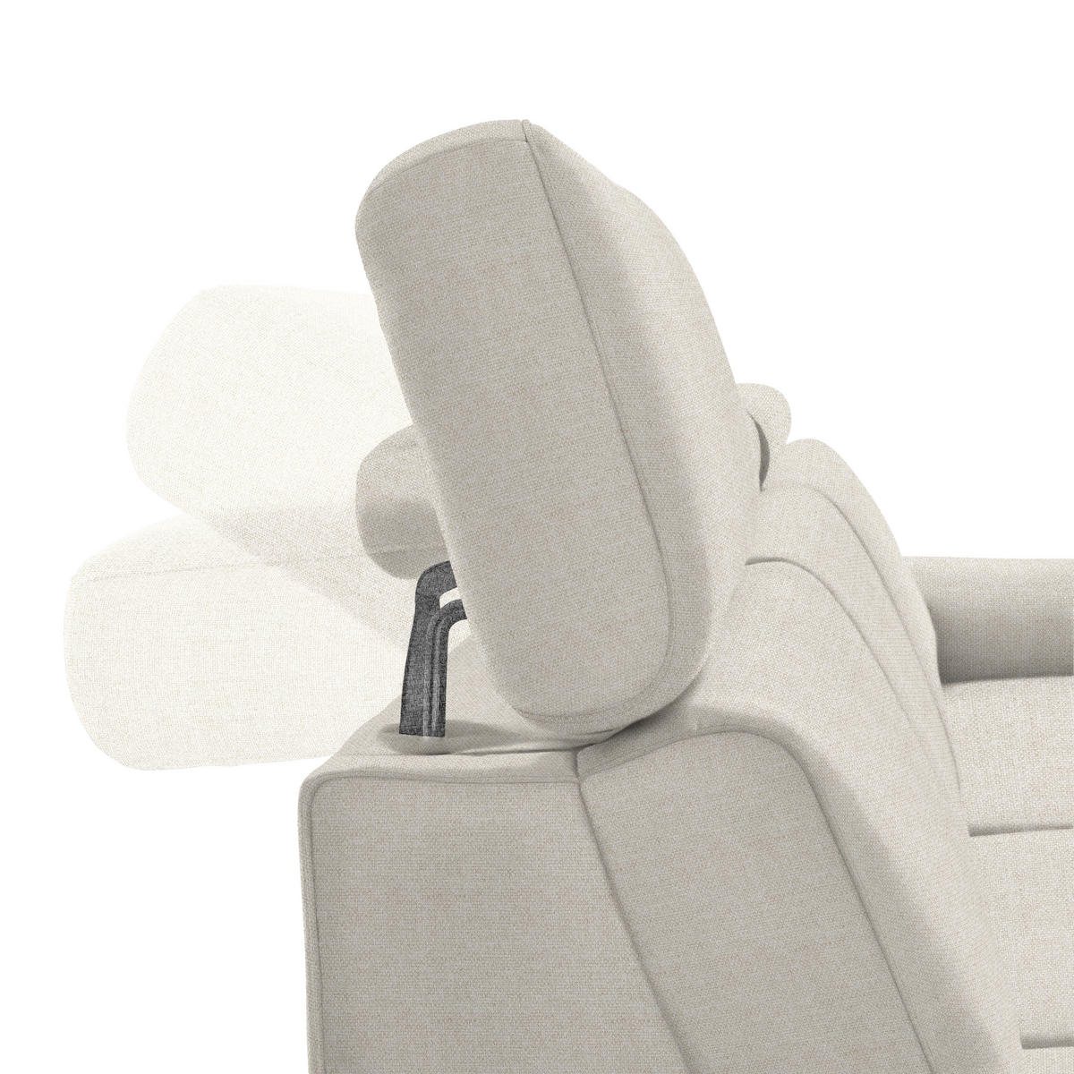 ECKSOFA in Flachgewebe Beige  - Beige/Schwarz, Konventionell, Textil/Metall (304/182cm) - Pure Home Comfort