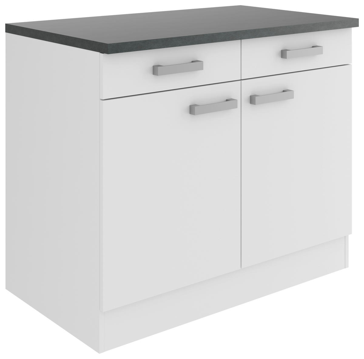 KÜCHENUNTERSCHRANK 100/84,8/60 cm  in Weiß  - Anthrazit/Buchefarben, Basics, Holzwerkstoff/Metall (100/84,8/60cm) - Optifit