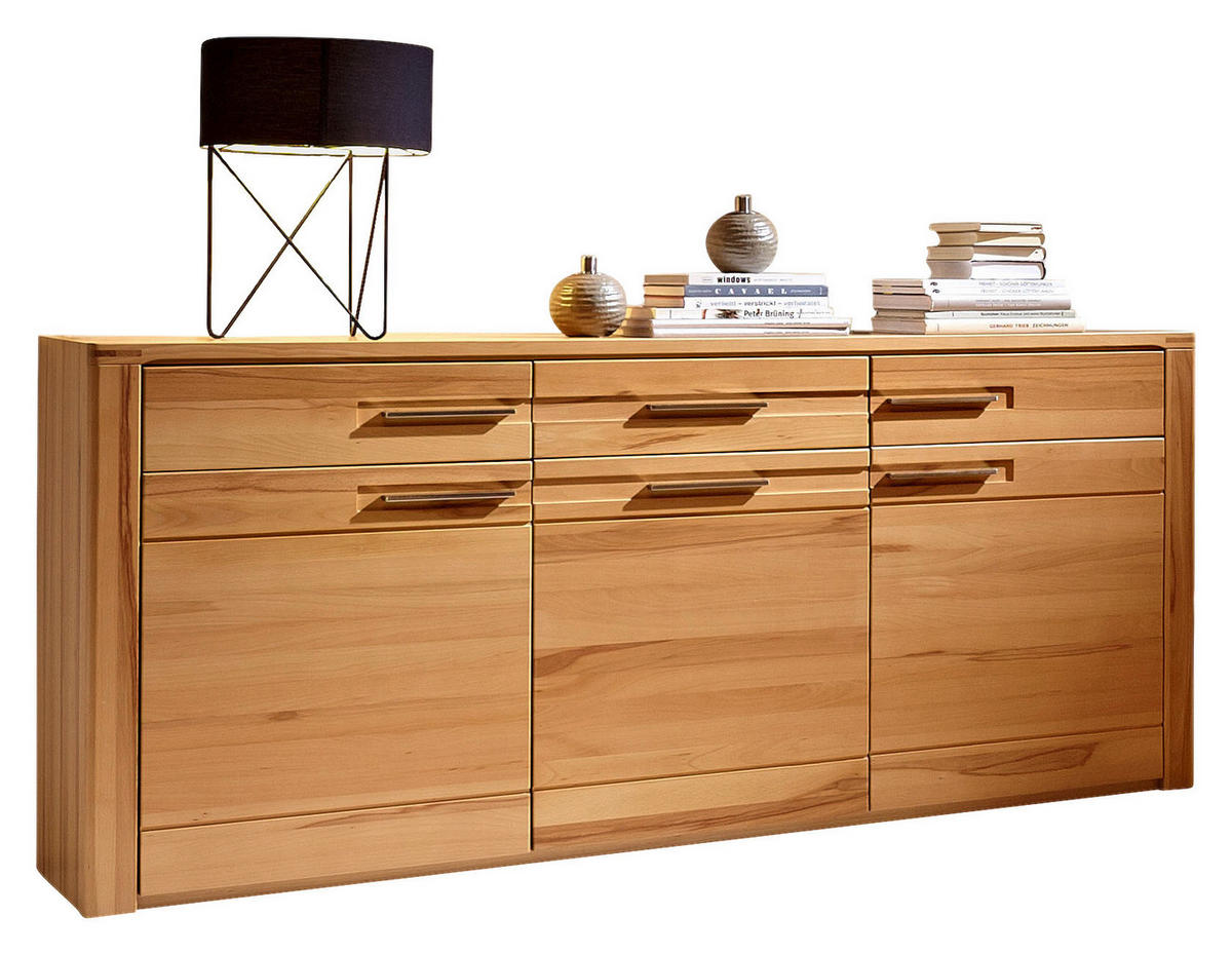 SIDEBOARD  in 188/86/42 cm  - Edelstahlfarben/Buchefarben, Design, Holz/Holzwerkstoff (188/86/42cm) - Livetastic
