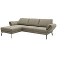 ECKSOFA  in Flachgewebe Sandfarben  175-224/255-365 cm  - Sandfarben/Schwarz, Design, Textil/Metall (175-224/255-365cm) - Dieter Knoll