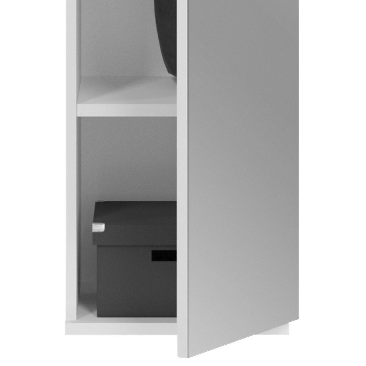 VÍCEÚČELOVÁ SKŘÍŇ, bílá,  - bílá/černá, Moderní, kov/kompozitní dřevo (32,5/193/37cm) - MID.YOU