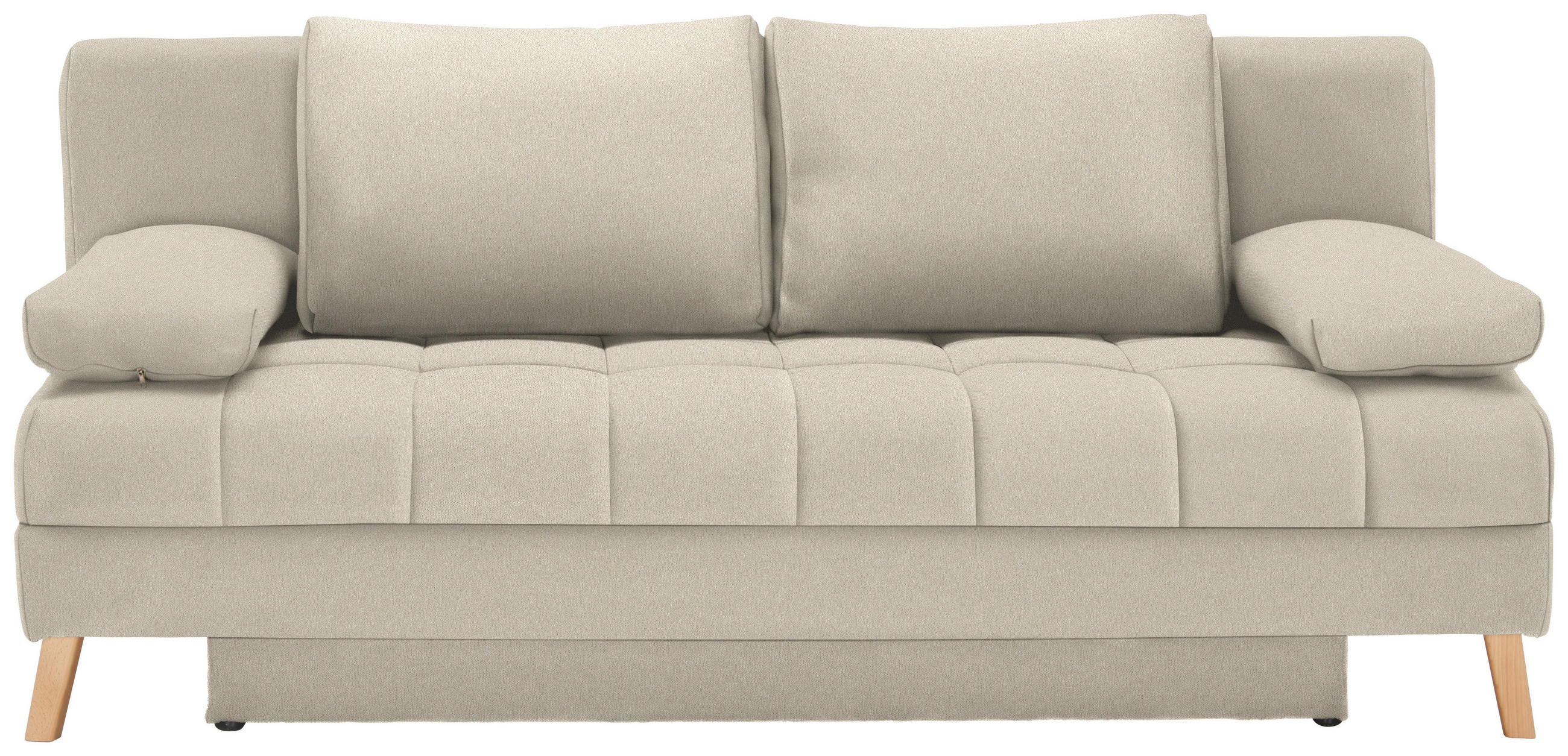 SCHLAFSOFA  mit Schlafen auf Sitzhöhe Webstoff Creme  - Creme/Naturfarben, KONVENTIONELL, Holz/Textil (195/90/90cm) - Cantus