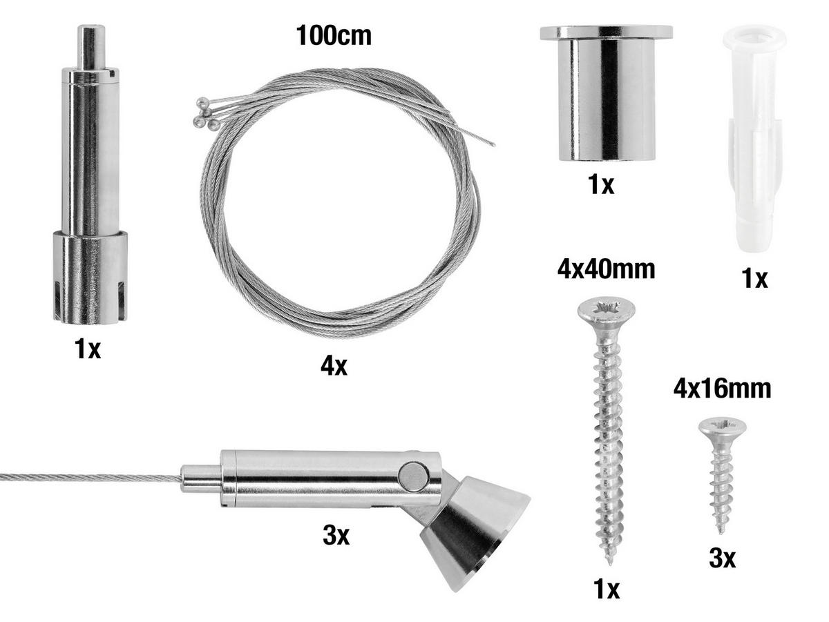 DECKENABHÄNGER für Akustikpaneel  - Edelstahlfarben, Basics, Metall (100cm)