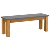 SITZBANK 130/46/40 cm Grau, Laugenfarbig Kiefer massiv  - Laugenfarbig/Grau, ROMANTIK / LANDHAUS, Holz (130/46/40cm) - Boxxx