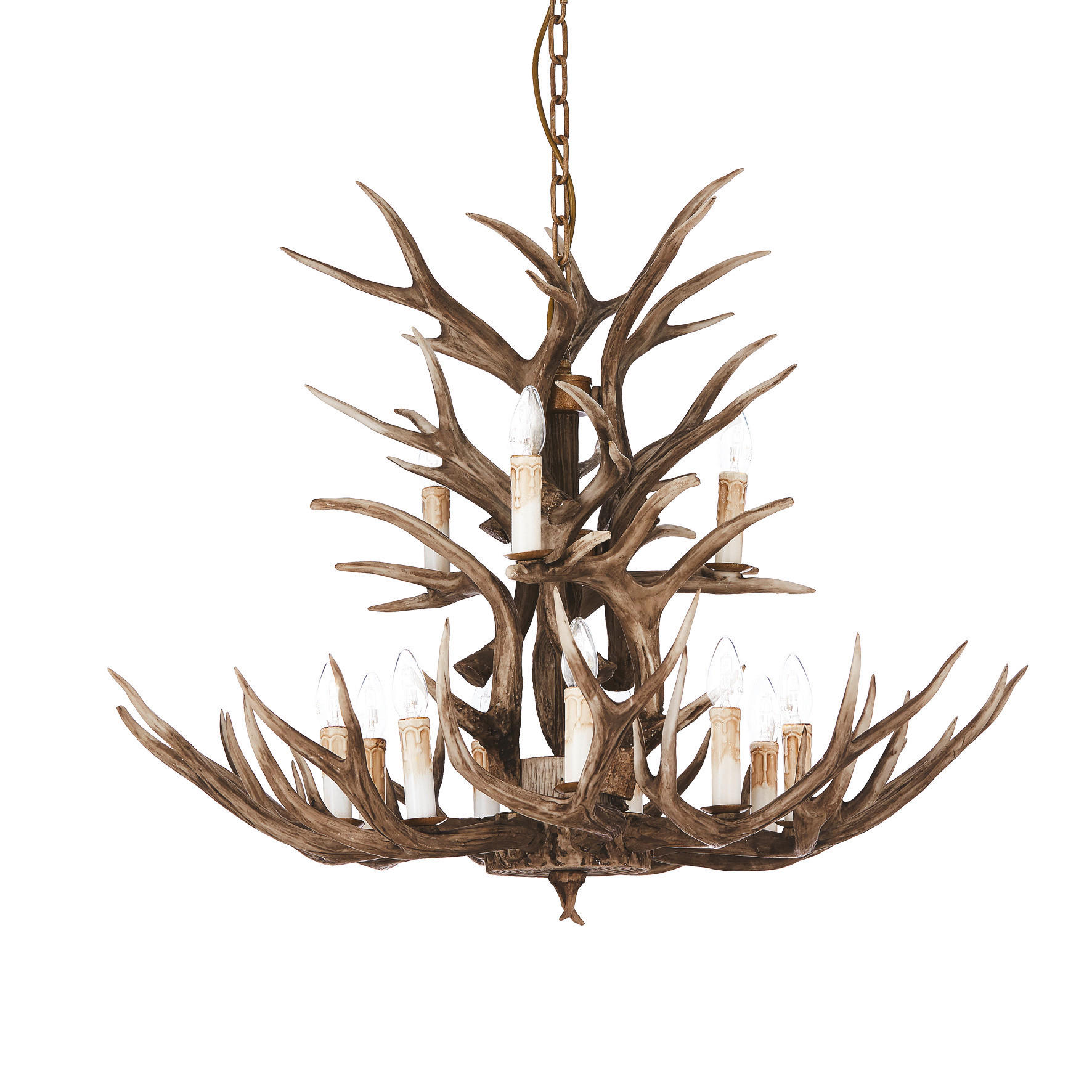 HÄNGELEUCHTE Chalet 100/99-170 cm   - Beige, Natur, Naturmaterialien/Metall (100/99-170cm) - Ideal Lux