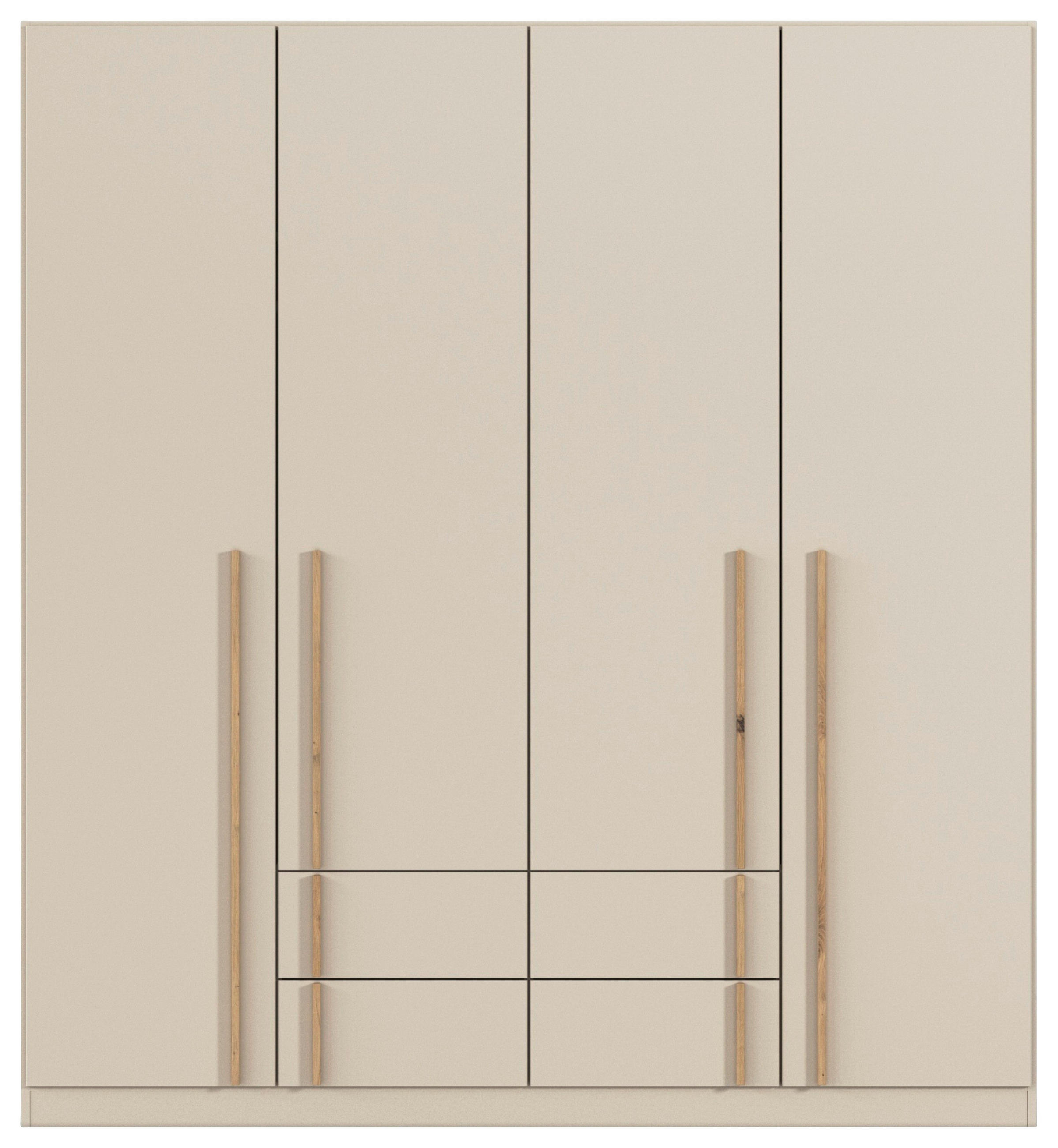 DREHTÜRENSCHRANK 4-türig Champagner, Eiche Artisan  - Champagner/Eiche Artisan, Design, Holz/Holzwerkstoff (181/197/54cm) - Stylife