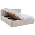POLSTERBETT 240/200 cm,  in Creme, Bettkasten, Lattenroste,  - Birkefarben/Buchefarben, Design, Holz/Textil (240/200cm) - Xora