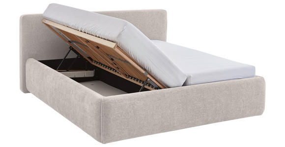 POLSTERBETT 240/200 cm,  in Creme, Bettkasten, Lattenroste,  - Birkefarben/Buchefarben, Design, Holz/Textil (240/200cm) - Xora