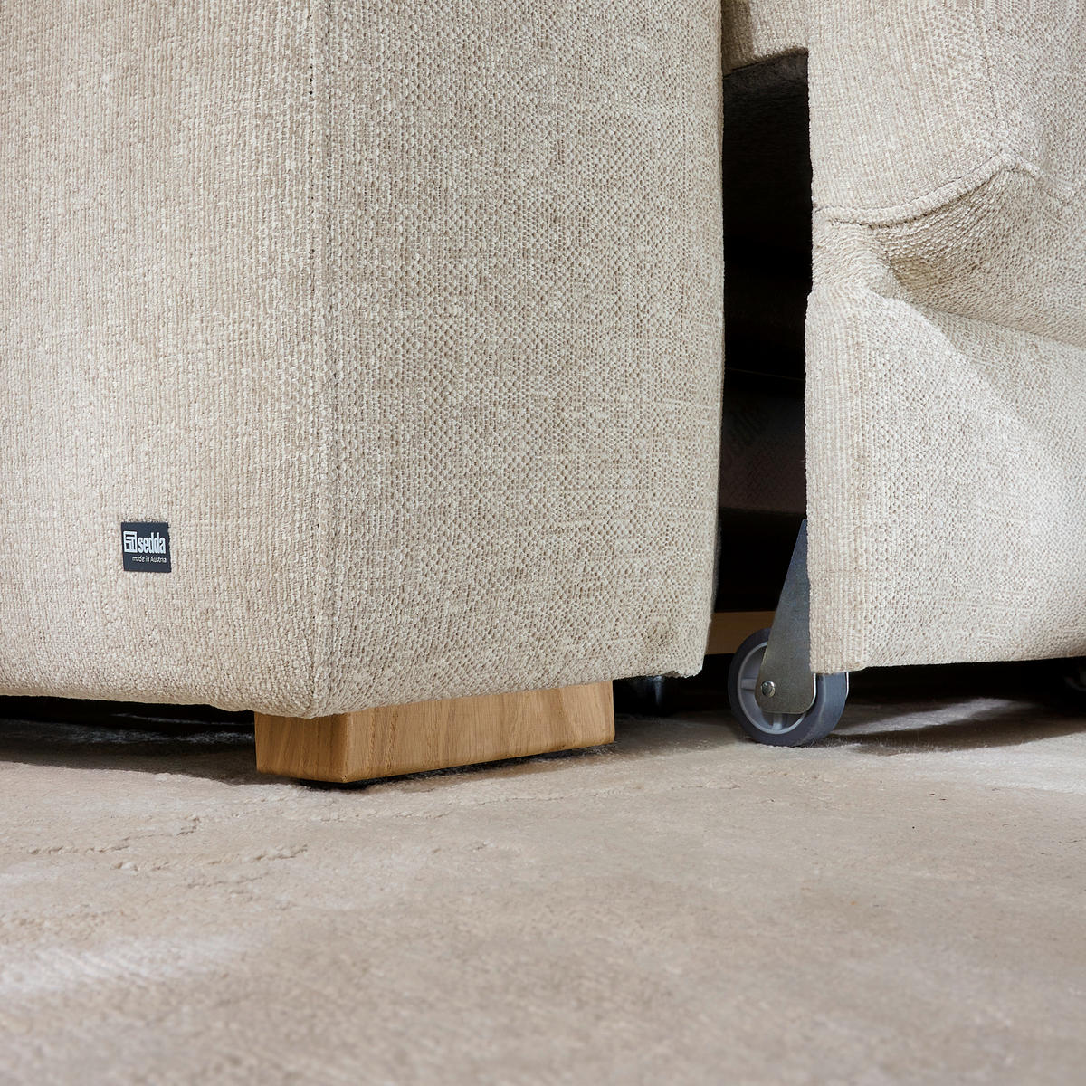ECKSOFA Naturfarben Chenille  - Eichefarben/Naturfarben, Design, Textil (316/206cm) - Sedda