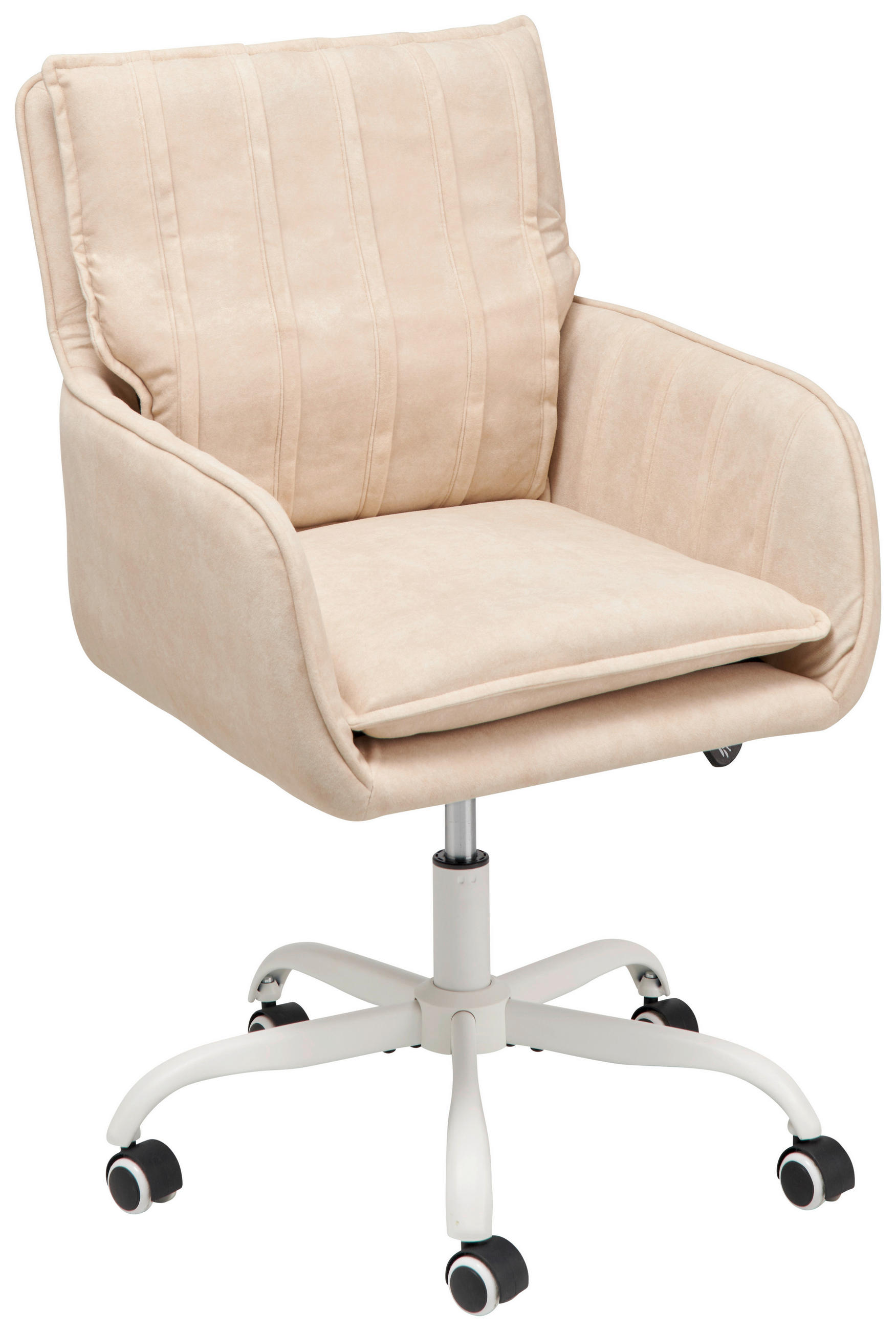 SCAUN ROTATIV  microfibră bej  - bej, Lifestyle, plastic/lemn (56/89-97/69cm) - MID.YOU
