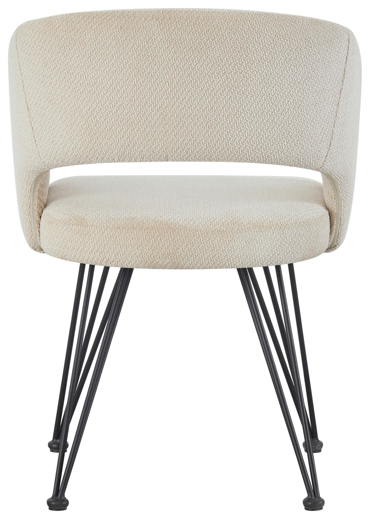 ARMLEHNSTUHL  in Eisen Webstoff  - Beige/Schwarz, Design, Textil/Metall (58/81/60cm) - Stylife