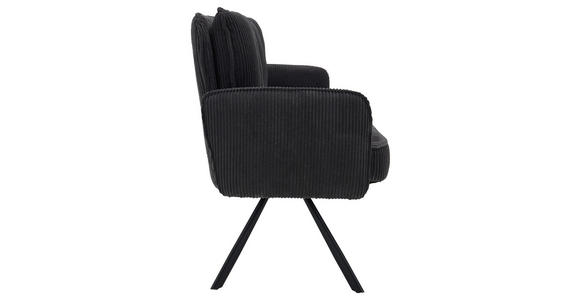 SITZBANK 180/93/67 cm Cord Dunkelgrau  - Dunkelgrau/Schwarz, Design, Textil/Metall (180/93/67cm) - Novel