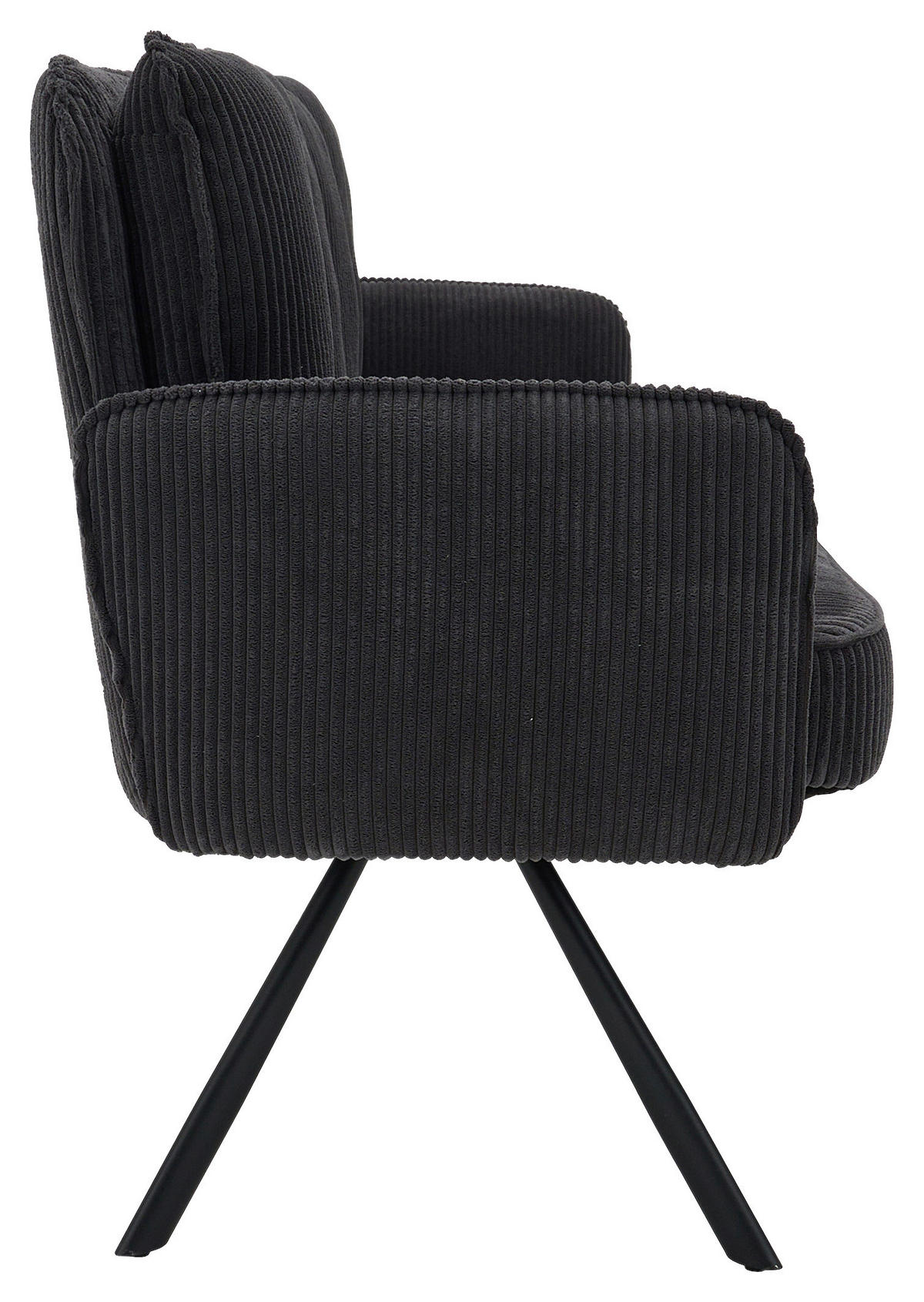 SITZBANK 180/93/67 cm Cord Dunkelgrau  - Dunkelgrau/Schwarz, Design, Textil/Metall (180/93/67cm) - Novel