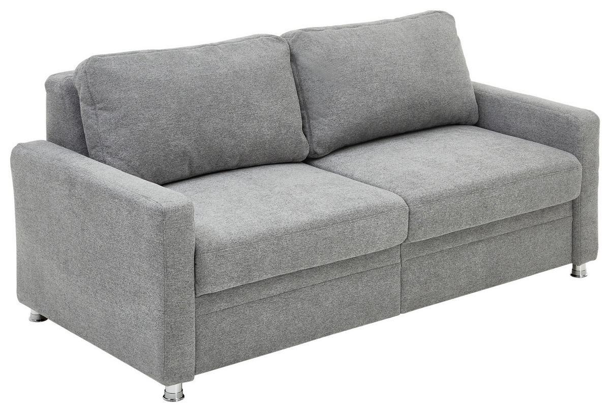 SCHLAFSOFA in Grau  - Grau, KONVENTIONELL, Textil/Metall (206/90/100cm) - Beldomo Style