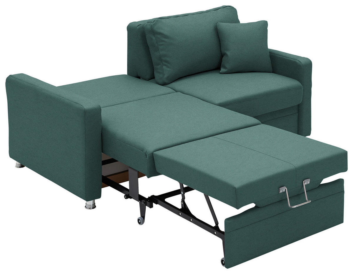 SCHLAFSOFA Chenille Opal  - Chromfarben/Opal, KONVENTIONELL, Textil/Metall (186/90/100cm) - Beldomo Style