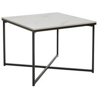 KONFERENČNÍ STOLEK, černá, bílá, kov, keramika, 60/43/60 cm - bílá/černá, Design, kov/keramika (60/43/60cm) - Livetastic