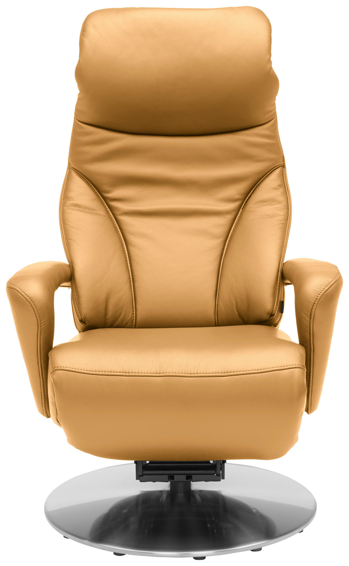 RELAXSESSEL in Leder Currygelb  - Currygelb/Edelstahlfarben, Design, Leder/Metall (75/117/88cm) - Dieter Knoll