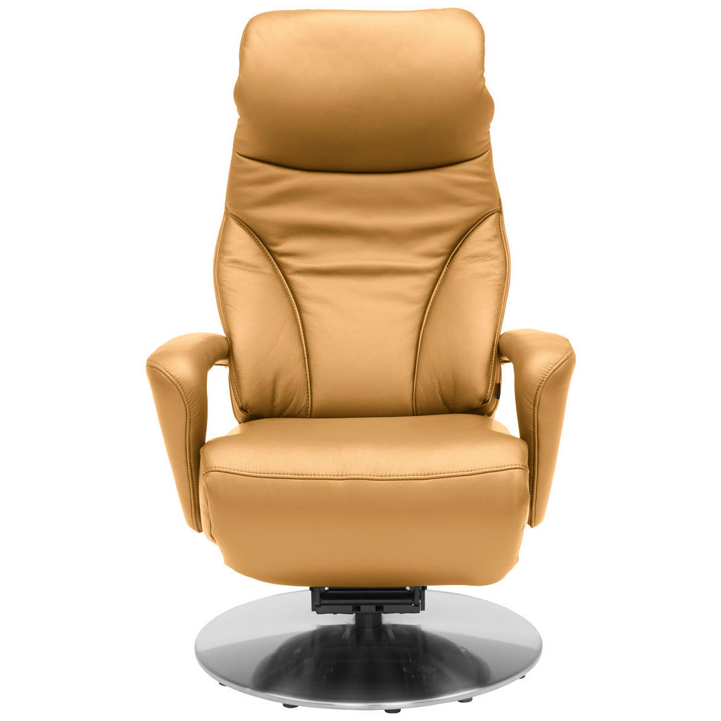 Thumbnail - Dieter Knoll Relaxsessel Lenno, Currygelb, Leder, Echtleder, Longlife-Leder, Semi-Anilinleder, 75x117x88 cm, Goldenes M,...