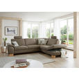 ECKSOFA in Mikrofaser Hellgrün  - Wildeiche/Beige, KONVENTIONELL, Holz/Textil (236/286cm) - Voleo