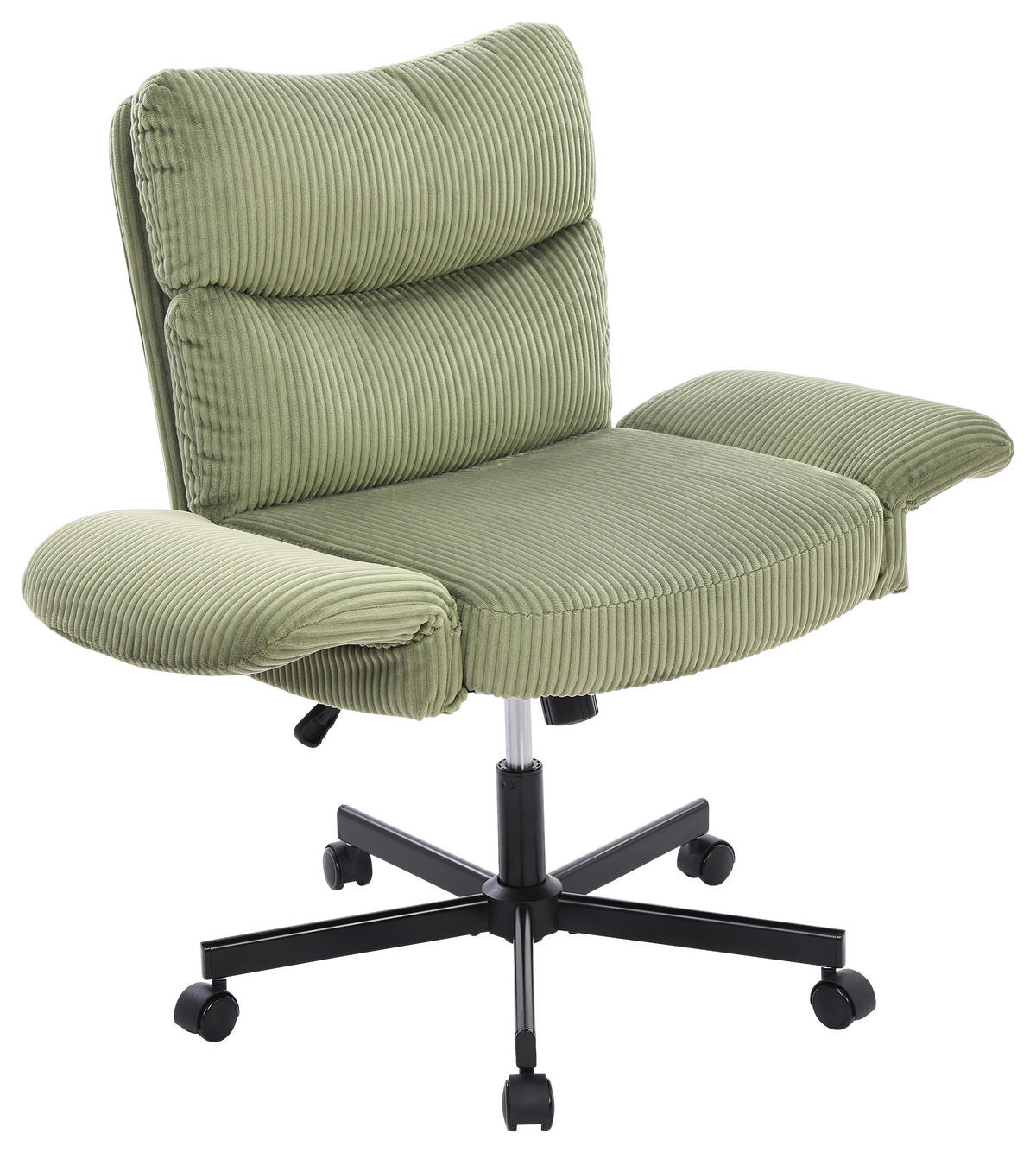 FORGÓSZÉK  kord zöld  - fekete/zöld, Modern, műanyag/textil (73/85-95/65cm) - Livetastic