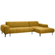 ECKSOFA in Chenille Currygelb  311/167 cm  - Currygelb/Schwarz, Design, Textil/Metall (311/167cm) - Xora