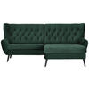 ECKSOFA in Cord Grün  237/165 cm  - Schwarz/Grün, Design, Holz/Textil (237/165cm) - Stylife