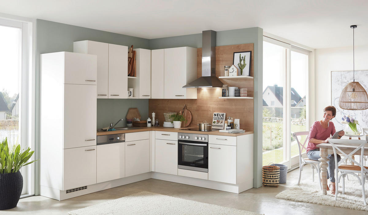 EINBAUKÜCHE 317  - Magnolie, Basics, Holzwerkstoff - Celina