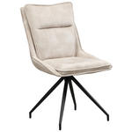 STUHL  Sitzfläche 360° drehbar Webstoff  Schwarz, Beige  - Beige/Schwarz, Design, Textil/Metall (52/92/61cm) - Carryhome