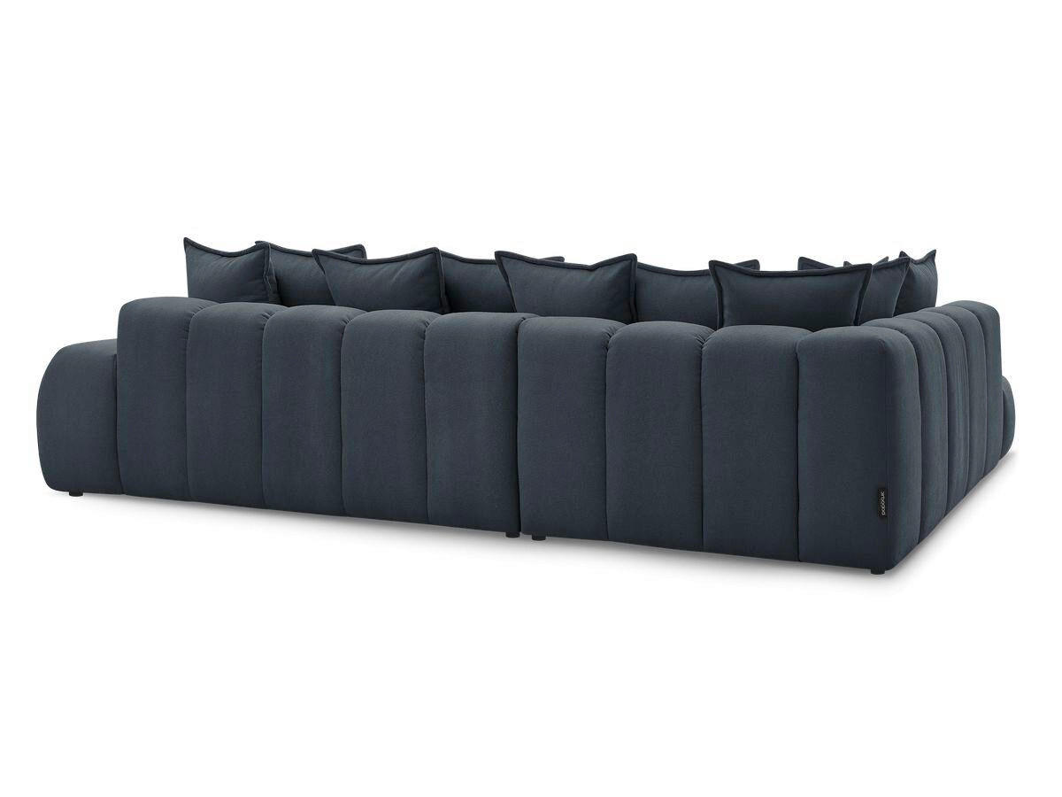 ECKSOFA Ottomane links  EVEREST Dunkelblau Struktur  - Schwarz/Dunkelblau, MODERN, Kunststoff/Textil (352/210cm)