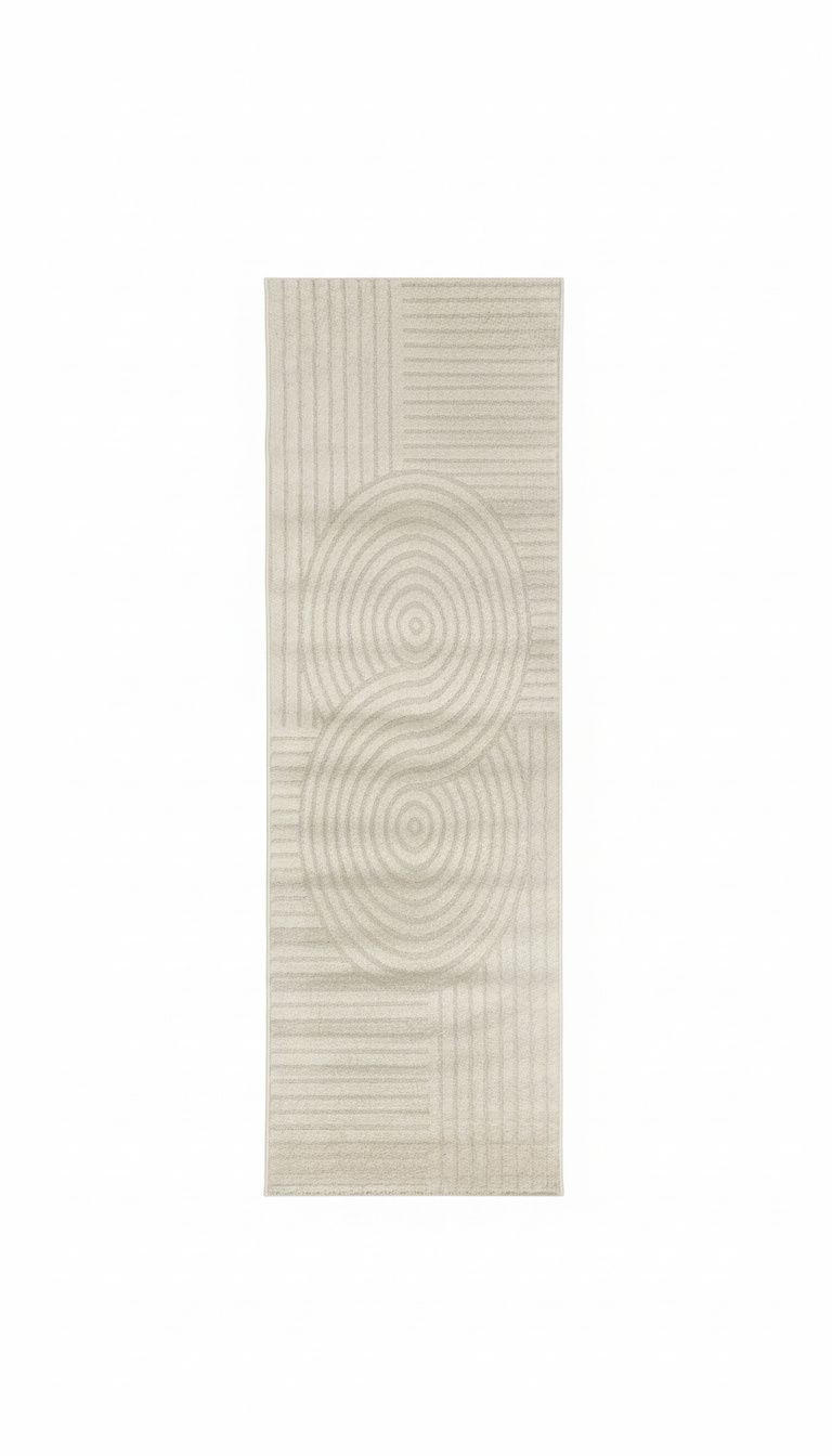 VÄVD MATTA 80/250 cm  - cremefärgad, Klassisk, textil (80/250cm)