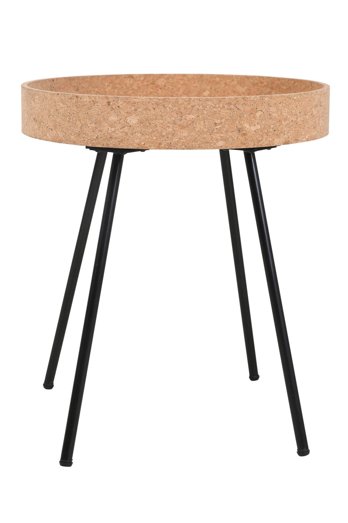 BEISTELLTISCHSET Kork rund Naturfarben, Schwarz  - Schwarz/Naturfarben, Design, Holz/Holzwerkstoff (45-38/45-38/50-45cm) - Livetastic