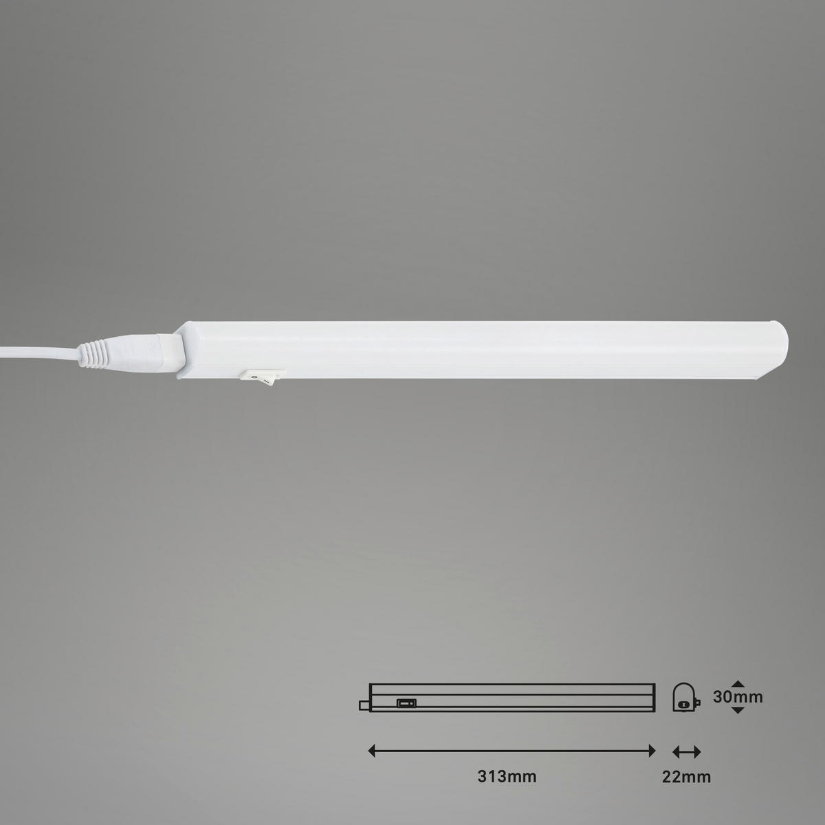 UNTERBAULEUCHTE 31,3/3/2,2 cm   - Weiß, KONVENTIONELL, Kunststoff (31,3/3/2,2cm)